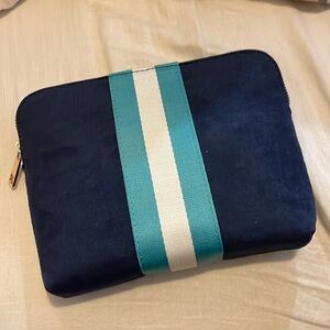 Velvet Corduroy Navy makeup pouch clutch